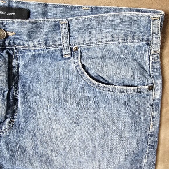 Calvin Klein Jeans Pants Straight Fit Size 40/32 Light Wash Denim Blue Jean - Picture 12 of 13